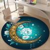 1pc Moon Flowers Office Round Area Rug,  Mat Suitable ForOffice, Under Office Chairs Bedroom Living Room Home Decor, Room Deco