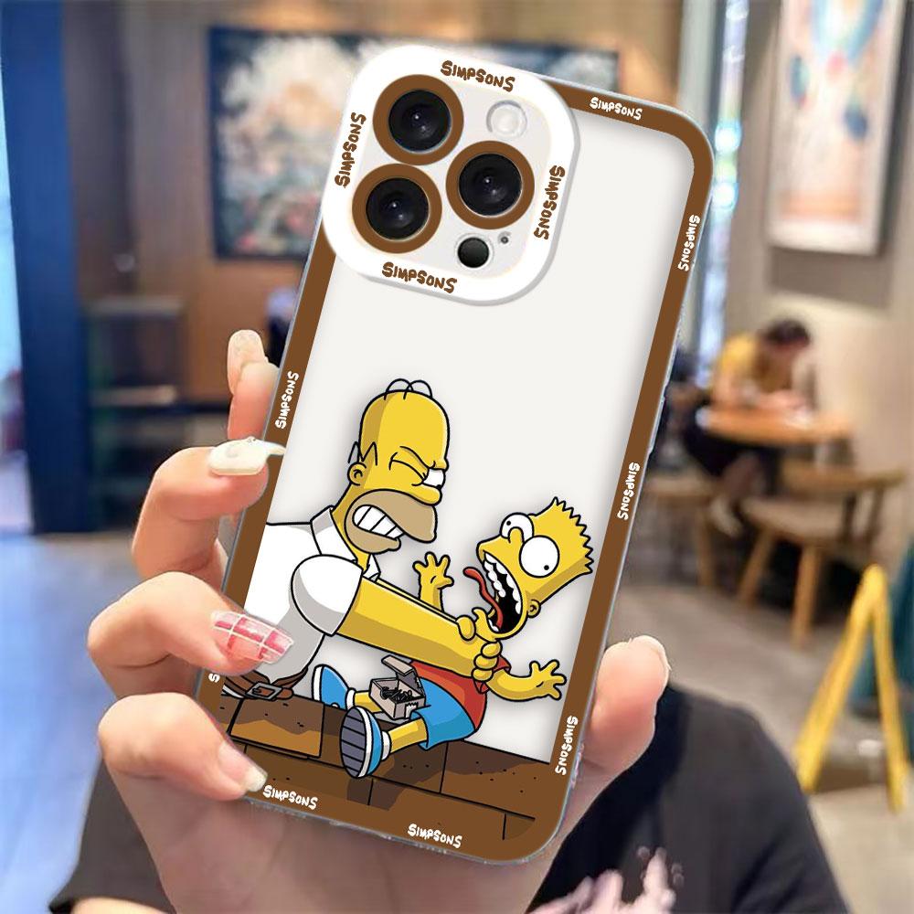 Funny The S-Simpsons Cover Clear Phone Case For iPhone Apple 16E 16 15 14 12 13 11 Pro 8 7 SE Plus X XR XS Max TPU Case Shell