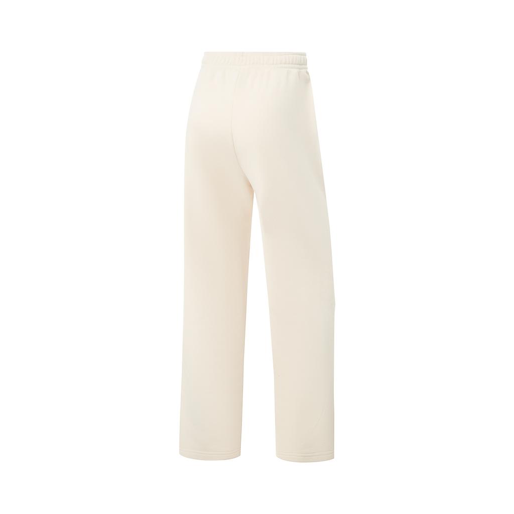 Li-Ning Solid Color Mid Waist Drawstring Versatile Breathable Straight Leg Sports Pants Women Bottoms AKLVA52-3