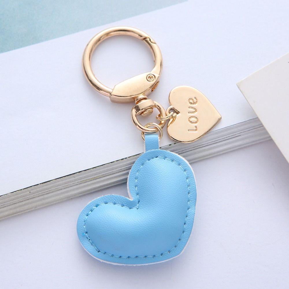 PU Leather Love Keychain Bag Decoration Bag Pendant Trendy PU Leather Hanger  Women