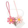 Charming 3D Multi-Petal Flower PU Leather Keychain Ornament