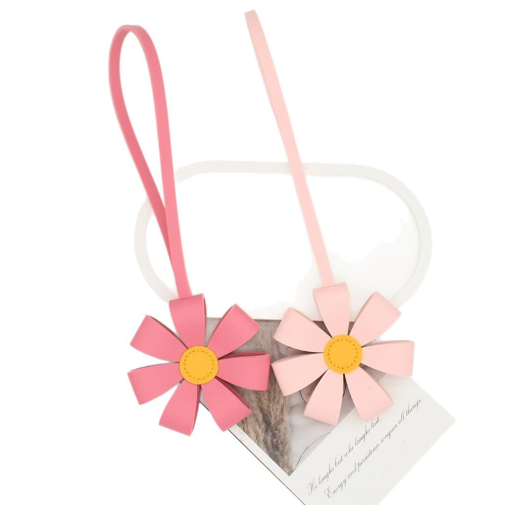 Charming 3D Multi-Petal Flower PU Leather Keychain Ornament
