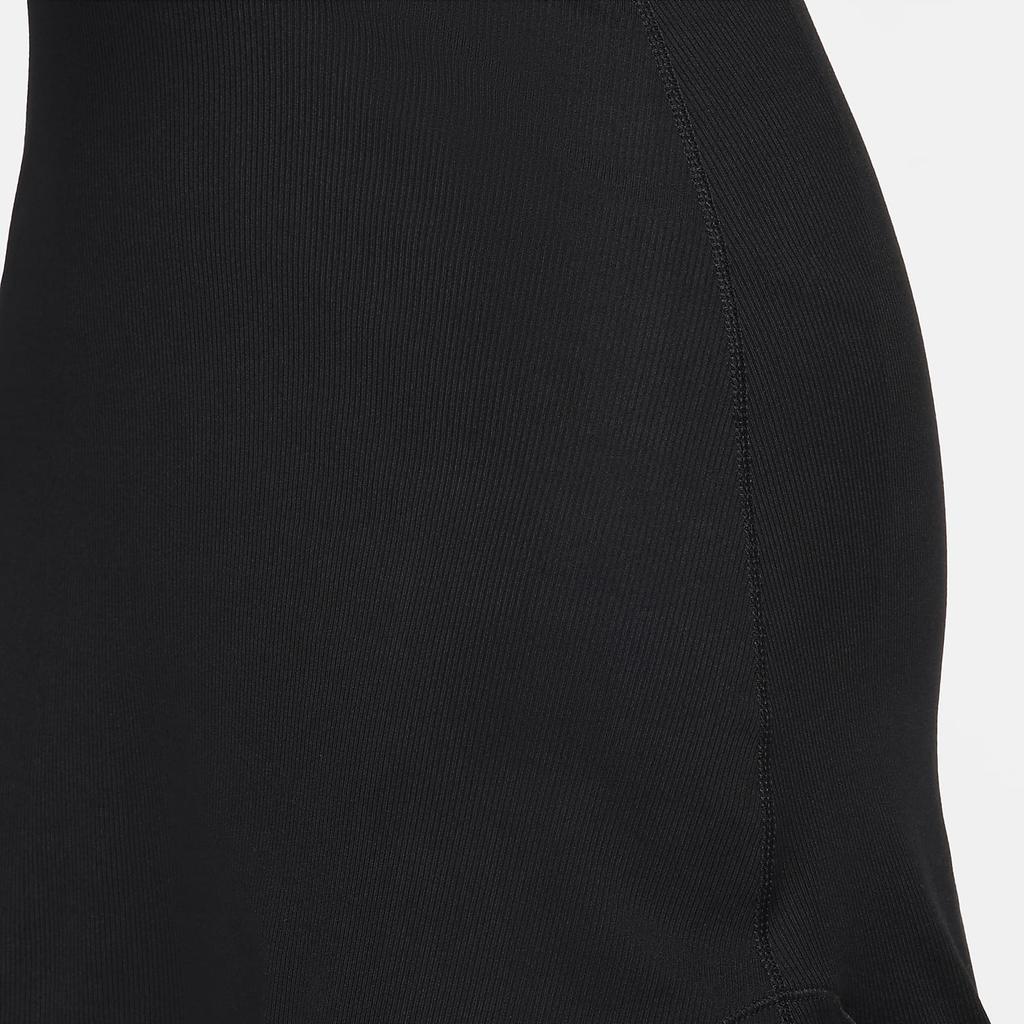 Nike Solid Color Outdoor Casual Sports Crew Neck Pullover Dress With Lining Women Dresses Black FQ7866-010
