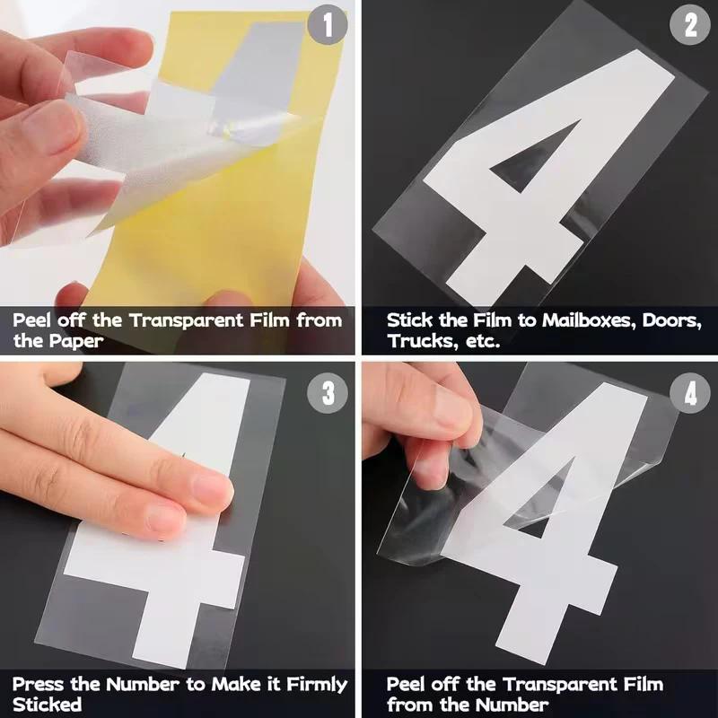 Reflective Trash Can Labels Wheelie Bin Number Sticker Self-Adhesive Weatherproof Outdoor Mailbox House Numbers Decal