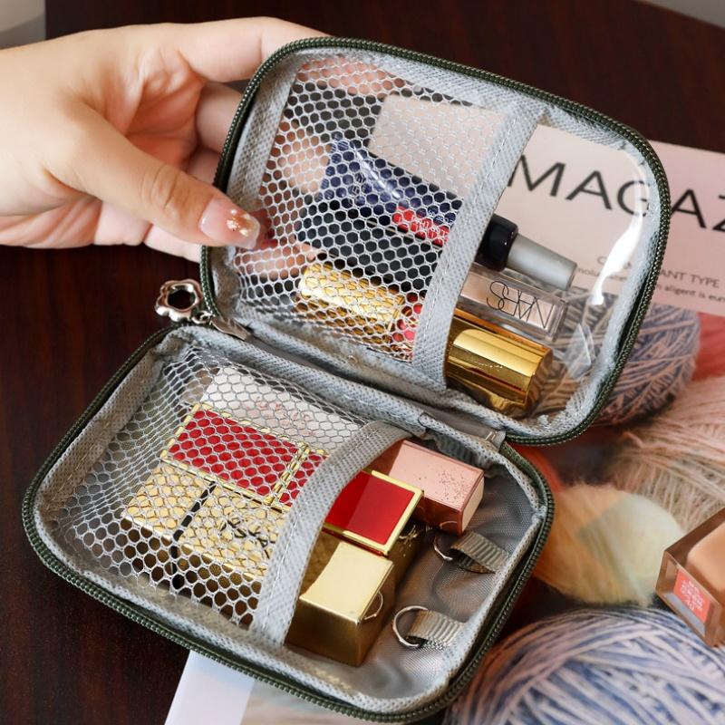 1Pcs Headphone Data Cable PVC Clear Storage Bag Waterproof Large Capacity Toiletry Bag Multi-functional Hard Shell Organizer!