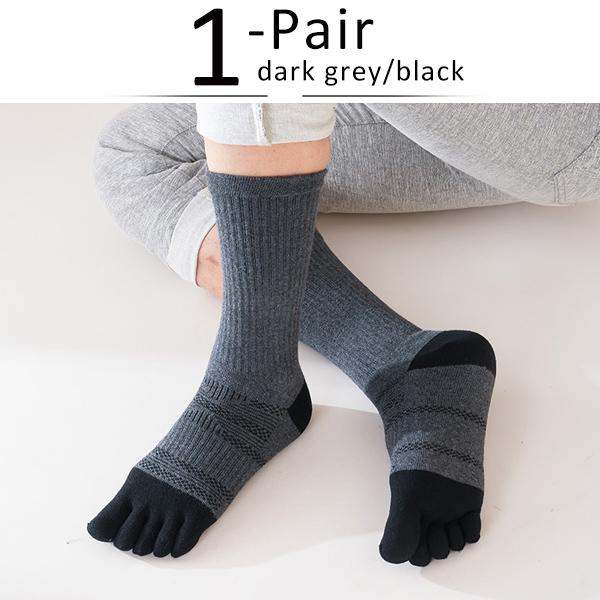 Sport 5 Finger Socks Man Long Compression Thick Solid Sweat-Absorbing Fitness Marathon Hiking Outdoor Basketball Calf Toe Socks