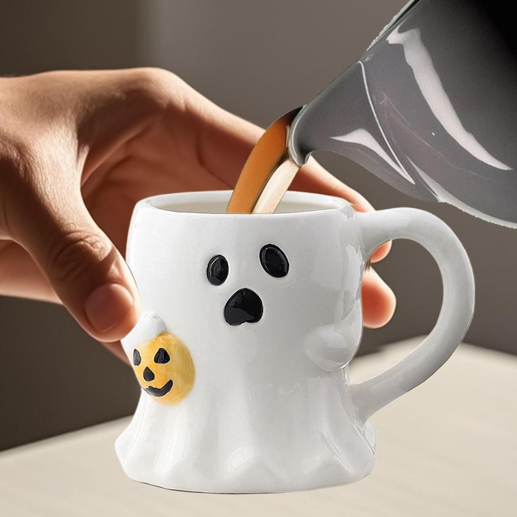 Cute Ghost Water Cup Creative Pumpkin Ghost Ceramic Mug Halloween Coffee Mugs Milk Mug Cute Halloween Mug Halloween Gift