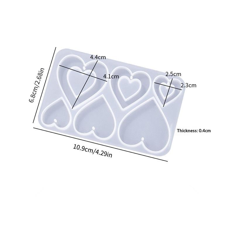 Heart Shape Earring Pendant Silicone Mold Diy Love Series Keychain Epoxy Resin Mold Valentine'S Day Jewelry Making Accessories