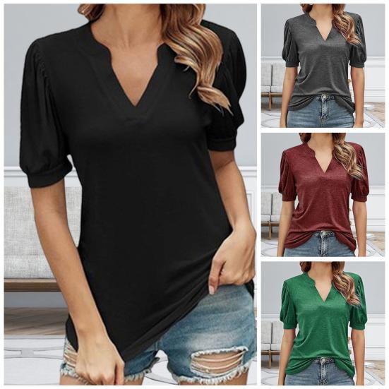

Женский топ, однотонная повседневная женская рубашка с V-образным вырезом для повседневного ношения XL серый
