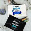 Thank Teacher Print Pencil Case Large Capacity School Stationery Supplies Storage Bags Travel Wash Organizer Gift For Teacher