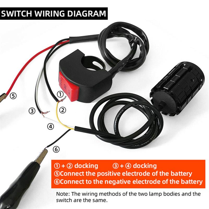 Motorcycle Mini Driving Light Dual Color Dual Head Light Auxiliary Spotlight Scooter Driving Light Fog Light Accessories Tools