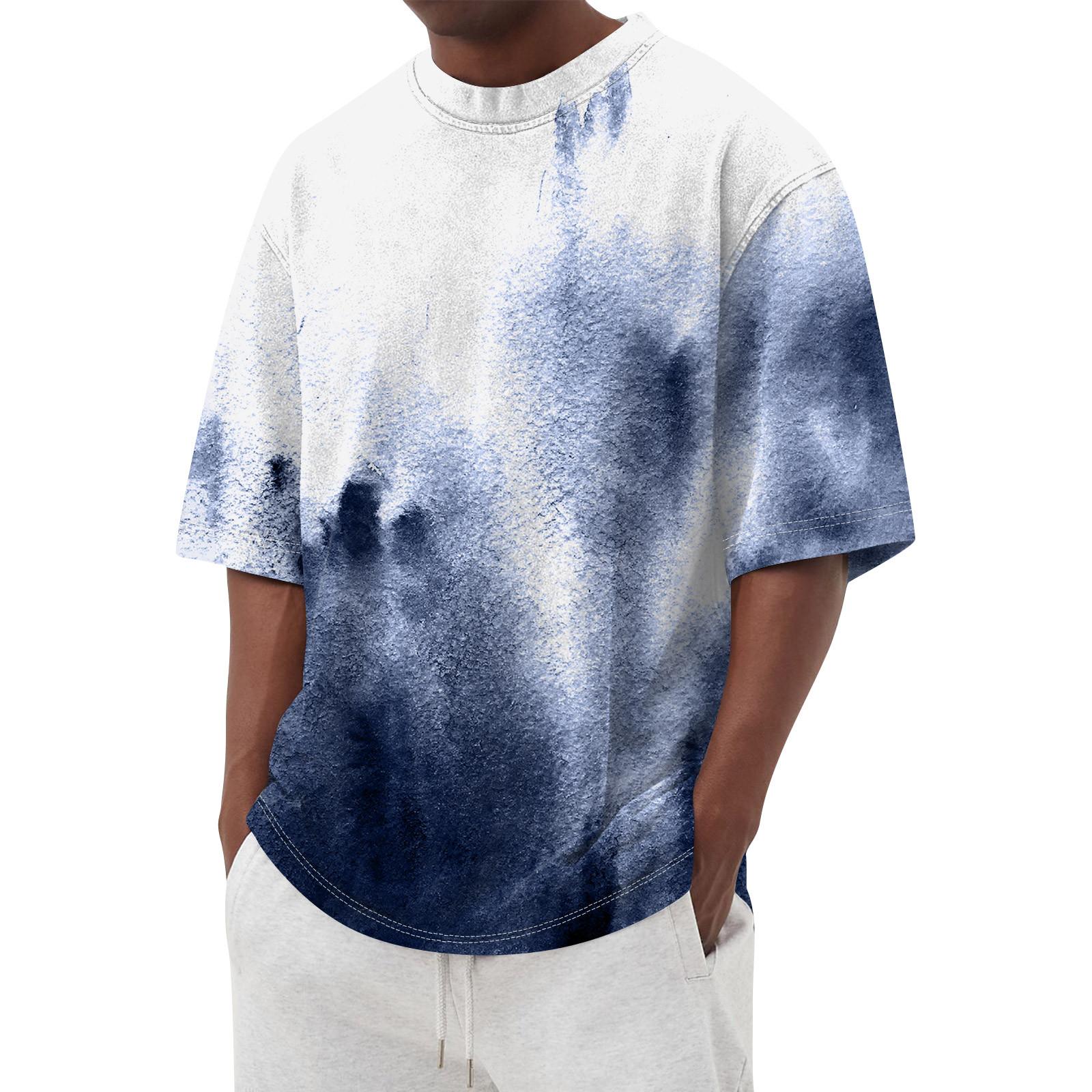 Летняя мужская популярная футболка с круглым вырезом и коротким рукавом с принтом L — фото 3