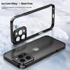 For iPhone 16 Pro Bumper Case Heat Dissipation Aluminium Alloy Phone Shell with Buckle/Camera Lid