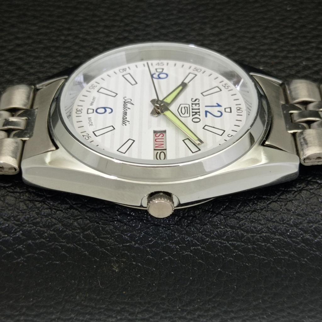 RARE REFURBISHED SEIKO 5 AUTOMATIC JAPAN MENS WHITE COLOR DIAL WATCH A500163-2 R151a-a500163