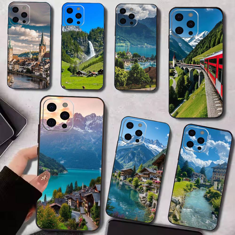 Magnificent Swiss Landscapes Phone Case For iPhone17,16,15,14,13,12,11 Plus,Pro Magnetic For Magsafe Wireless Charging