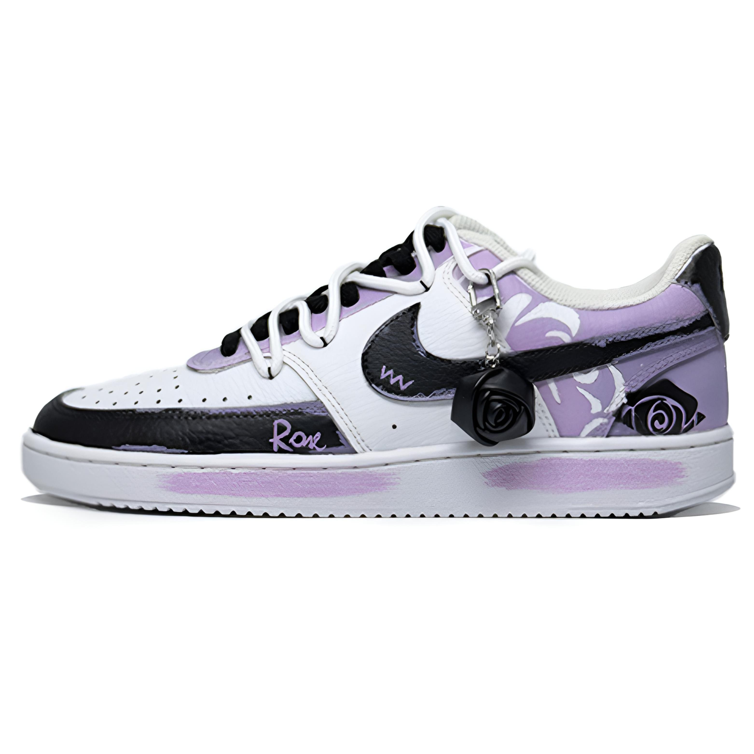 

Nike Court Vision 1 Abrasion Resistant Low top Skateboard Shoes Unisex Black Purple CD5463-101(Team1521-) 40.5
