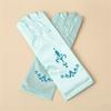 Girls Ice Princess Long Satin Gloves Sequins Print Snow Queen Dress Up Gloves Solid Color Kids Cosplay Performance Glove