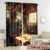 2pcs   2D FLAT PRINTING Curtains (Without Rod) Garage Haven Popular Minimalist Curtains Durable Polyester Curtains Gifts Perfect