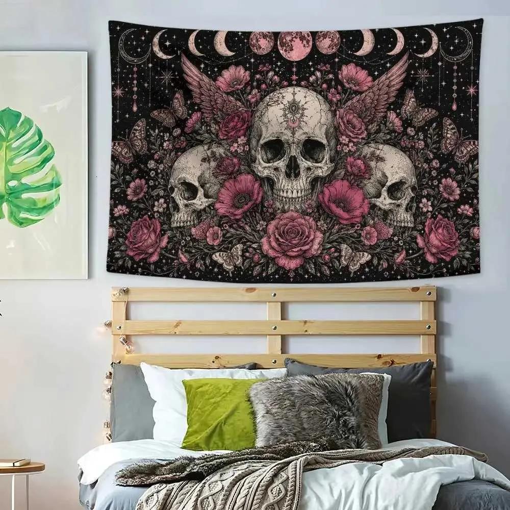 518. Gotische Halloween Kunst Wandteppich Dekoration Banner Mikrofaser Hintergrund Für Schlafzimmer Wohnzimmer Bar Garten Outdoor Festival L260901