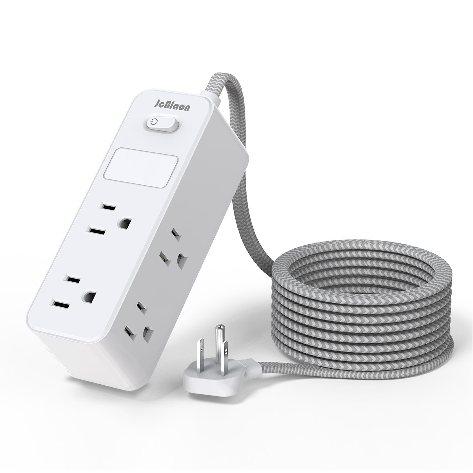 

Розетка змінного струму з американською вилкою, багаторозгалужувач, подовжувач 5 футів, електрична розетка, розумний дім, офіс, захист від перенапруги, мережевий фільтр us&6 білий