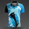 Graphic Print Polo Shirt, Casual Short Sleeve Sporty Top