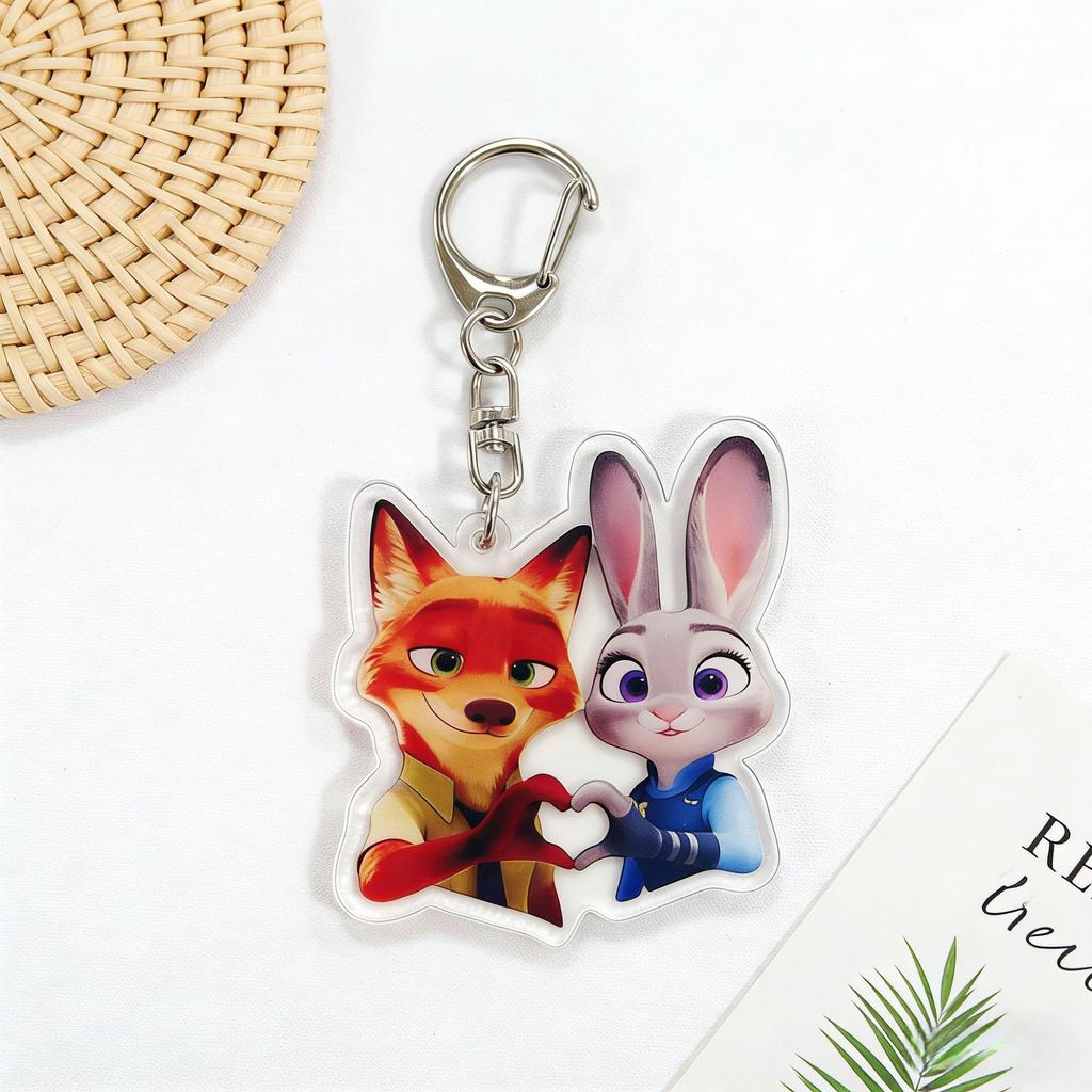 Zootopia Madness Judith Nick Acrylic Keychain Couple Backpack Cute Cartoon Gift Y2k Fashion Toys Anime Cartoon Frind