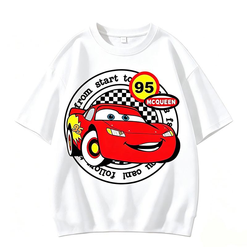 Cars Summer 2026 boys T-Shirt Lightning McQueen Short Sleeve for Boys and Girls Combinable with Everything