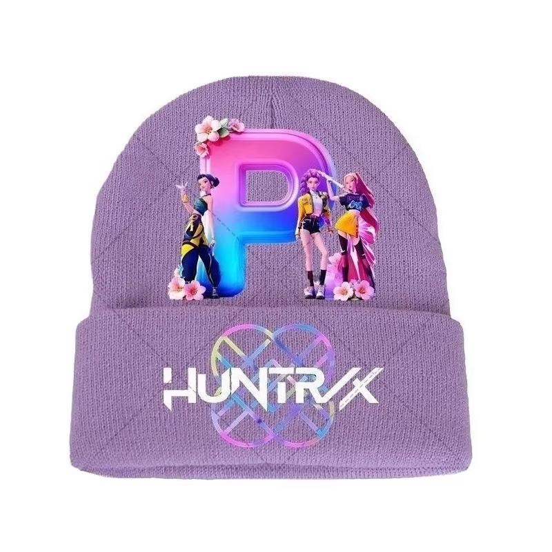 

Kpop Demon Hunters Knitted Hat Gloves Set Cartoon Girl Cute Knit Cap Anime Fashion Glove Children Winter Warm Accessories Gift сірий колір