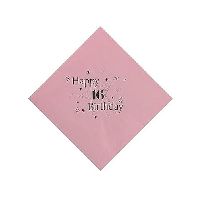 Třívrstvé ubrousky pro oslavy 16. narozenin stanice Celebration