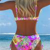 New Split Print Slim Bikini Suit Female European and American Sexy Swimsuit