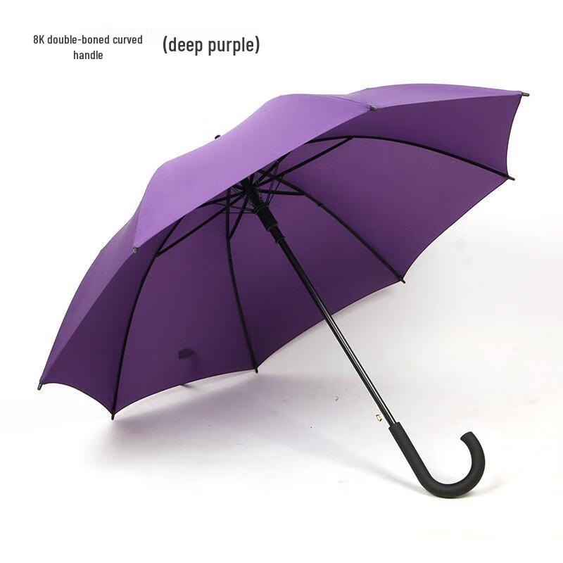 HANDUNYOU Plain Color Long Handle Straight Umbrella