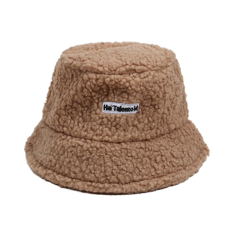 1PC Women's Winter Warm Lamb Fisherman Hat Outdoor Letter Basin Hat Suitable for Weddings Outdoor Activities