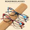 Fashion Women Cat Eye Reading Glasses Ultra Light Spring Leg Print Eyewear Anti Blue Light Glasses Women Eyeglass+1.0+2.0+2.5