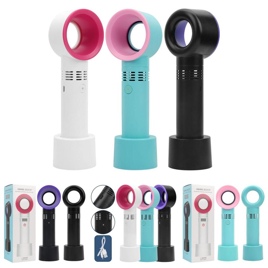 Portable 360° Bladeless Mini Fan For Eyelash Drying And Cooling Usb Rechargeable Handheld And Quiet
