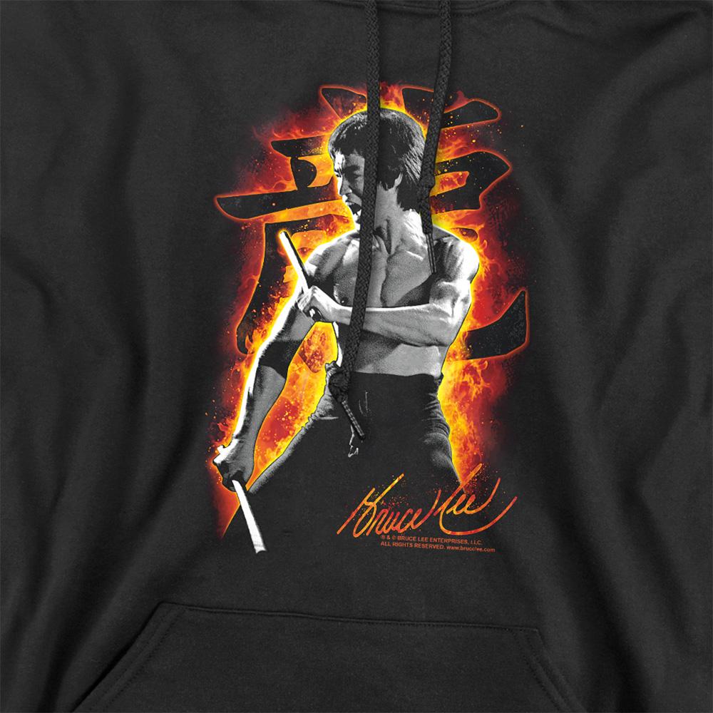 Bruce Lee Unisex Adult Dragon Fire Hoodie