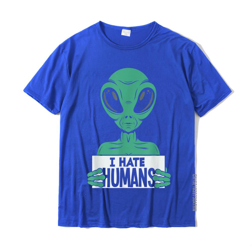 Funny Alien UFO Extraterrestrial I Hate Humans Alien Lover TShirt Top TShirts Discount Group Cotton Men Tees Casual