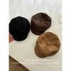 Women S Suede Rivet Metal Fashion Octagonal Hat For Large Head Circumference