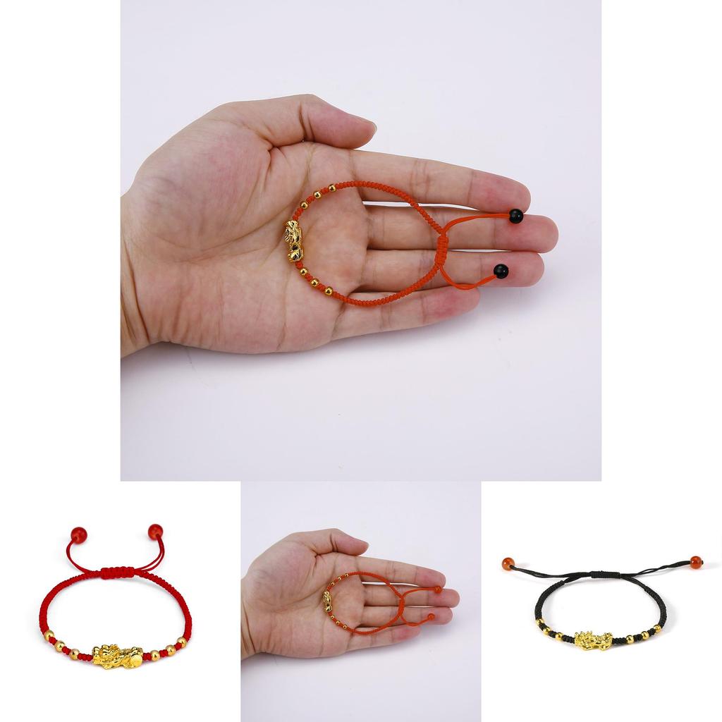 Legierung Perle Rotes Seil Verstellbares Pi Xiu Armband für Männer Frauen Geschenk