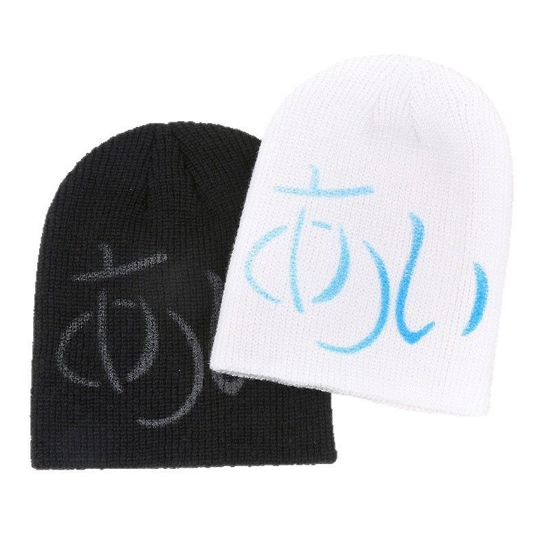 Design Sweet Cool Niche Knitted Hat Autumn and Winter Inkjet Basic Alphabet Spice Girl YK Cold Hat Stylish Street Trendy Girl