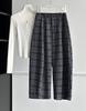 Orange Zhi Women's Plaid High Waist Loose Pants - Trendy Casual Autumn Style (H6832)