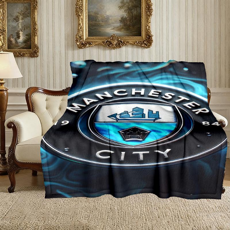 [1pc Manchester United Manchester City Blanket] All-Season Blanket - Cozy Blanket for Sofa Couch Home Decoration, Digital Printed Nap Blanket