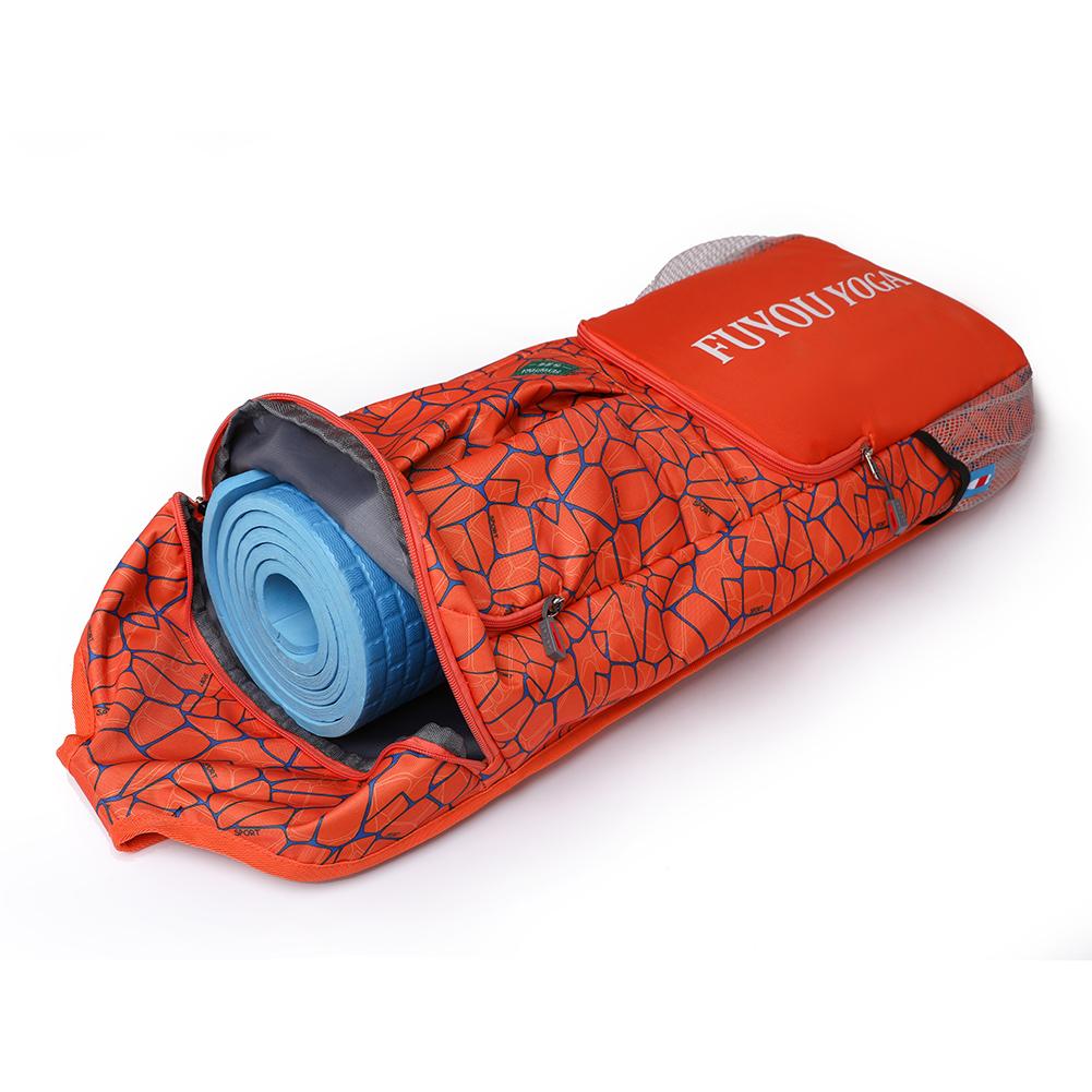 Yoga Pilates Cushion Bag Waterproof Fitness Training Yoga Mat Storage Bag with Zipper Pocket/Mesh Pocket/Handle for Women Men