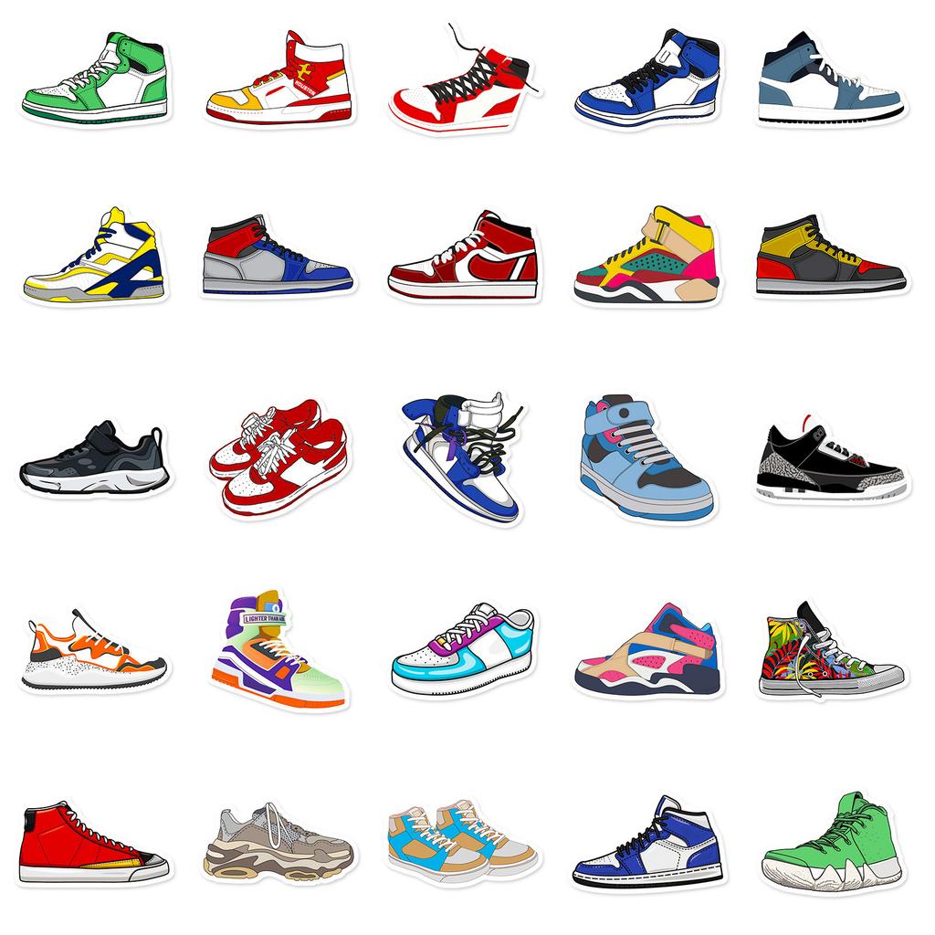 50 Sneakers Stickers Trendy Cool Sneakers Graffiti Stickers Skateboard Electric Car