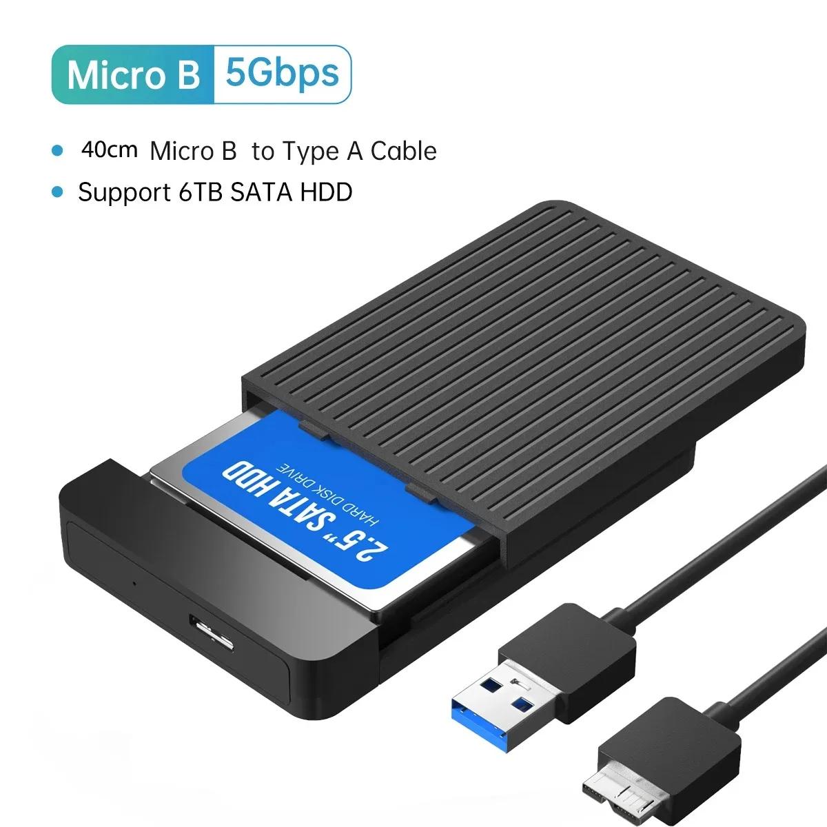 

2.5 Кейс для HDD/SSD Адаптер SATA к USB 3.1/3.0 6 Гбит/с Бокс для внешнего жесткого диска HD для диска HDD Тип USB-C Корпус