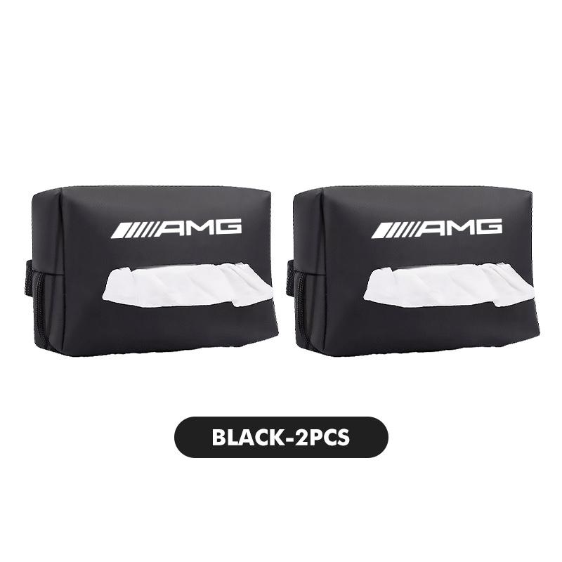 For AMG 1/2PCS Car Interior Tissue Bag Seat Back Tissue Storage Box Holder Accessories Mercedes Benz CITAN VITO SPRINTER CLS SLK