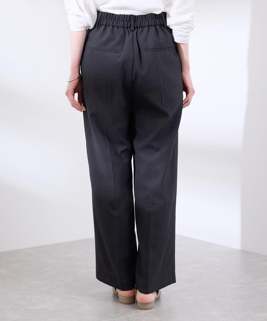 Rope Picnic Moisture Quick Sheer Straight Wide for GDS15430 Charcoal 40 [UV Protection, Wicking, Drying] Linen-Like Pin-Tuck Pants/Suitable