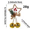 Vintage Metal Star Bell Christmas Ornament Pentagram Bow Pendant Xmas Tree Hanging Decor Home Holiday Party Decoration Gift