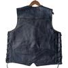 Men's Classic Brown Sheepskin Leather Motorcycle Vest - Plain, Sleeveless Riding Jacket