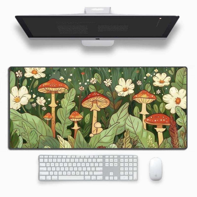 Mushroom Art Aesthetic mouse pad Large Extended Gaming Mouse Pad NonSlip Desk Pad for Laptop Computer Keyboard rug 800x300x2mm