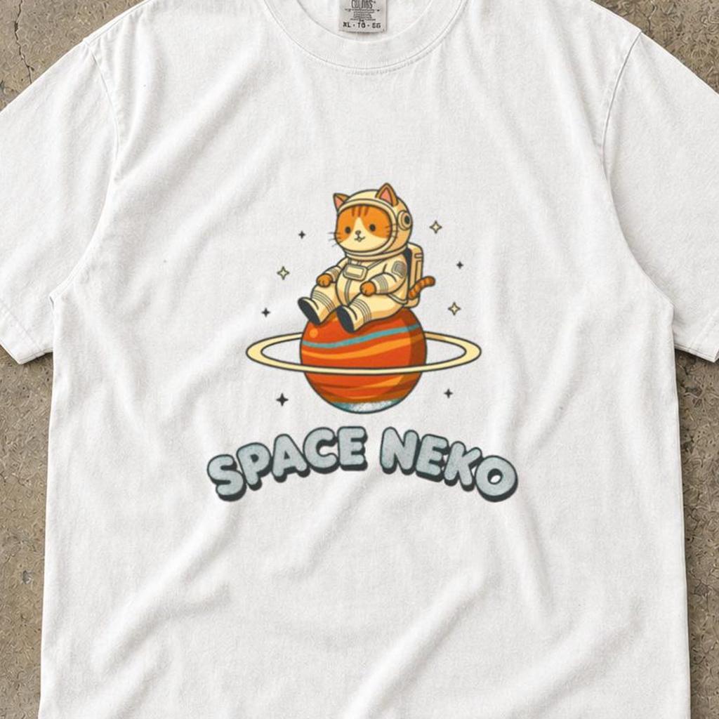 Japanese Cat Tshirt, Space Cat Retro Graphic Tee, Minimalist Space Cat Graphic Tee, Minimalist Kanji Graphic Shirt, Retro Galaxy Cat Graphic